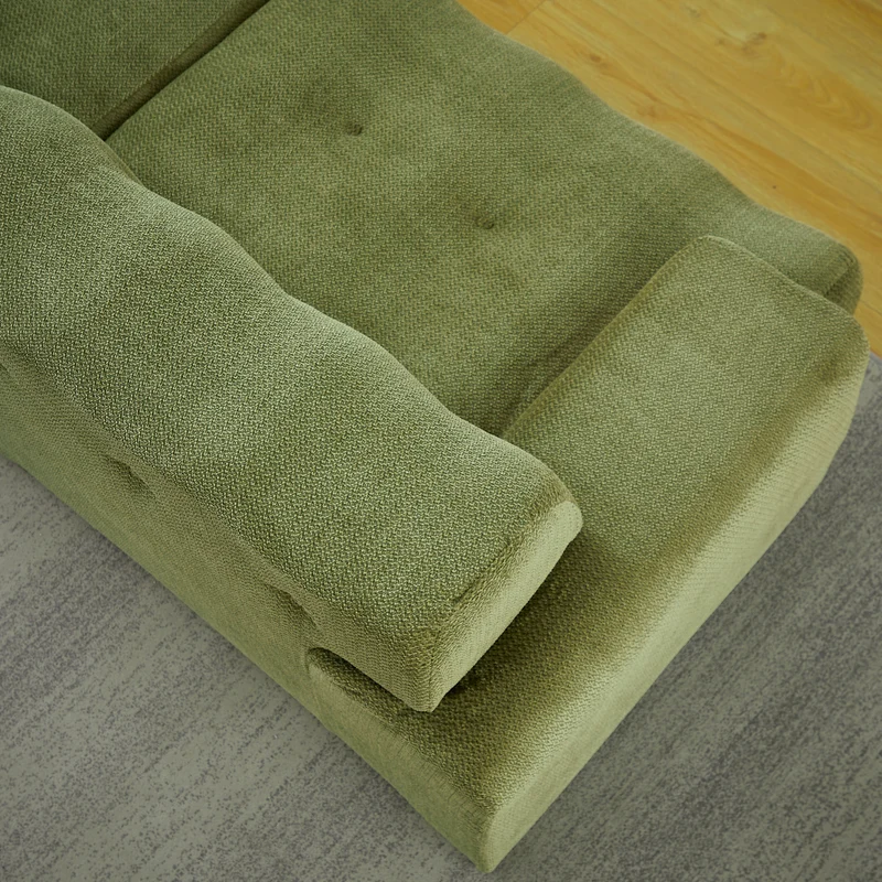 Canapé 3 places en chenille vert, design nuage moderne 224 cm SCANDINAVIANMARBLEMA