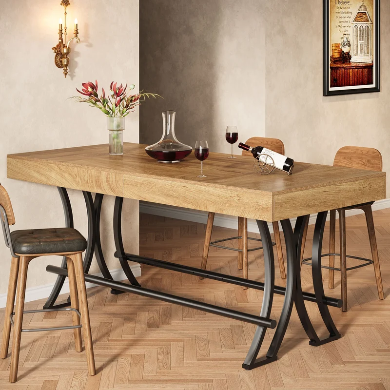 Table de salle à manger Hélène — métal, style industriel, rectangulaire