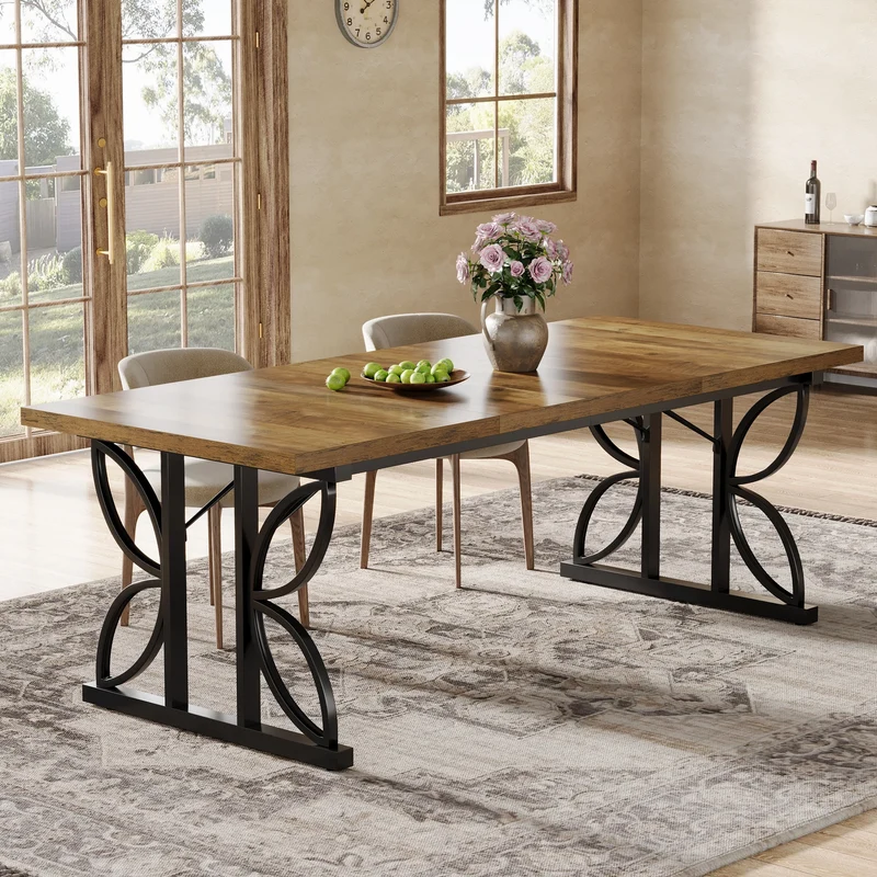 Table de salle à manger Florent — métal, rectangulaire