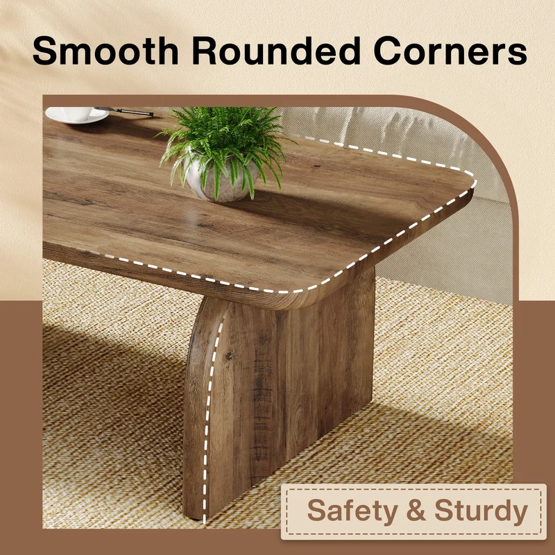 Table basse Adrien — bois, style rustique, rectangulaire