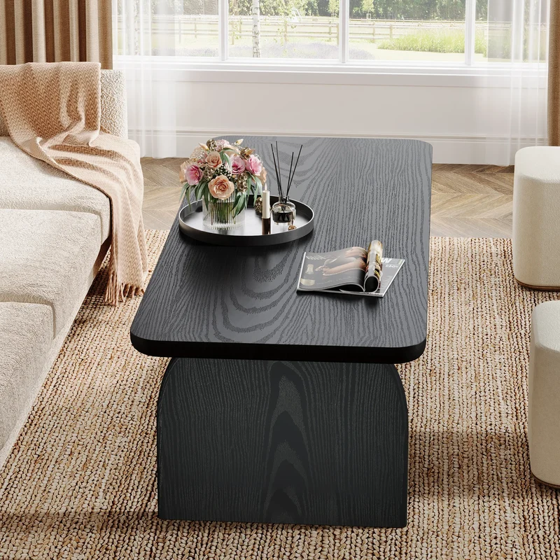 Table basse Adrien — bois, style rustique, rectangulaire