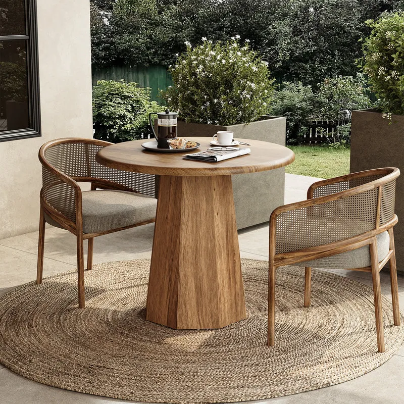 Table de salle à manger Ulysse — finition marron, ronde