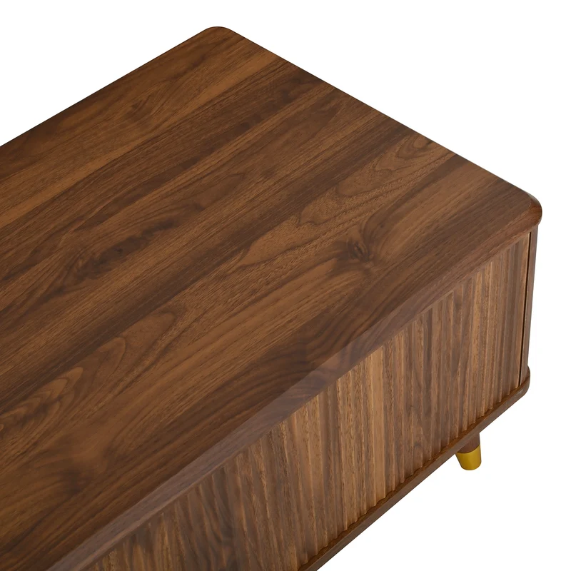 Table basse relevable effet noyer 97x52cm ADJUSTBAMBOOPLUS