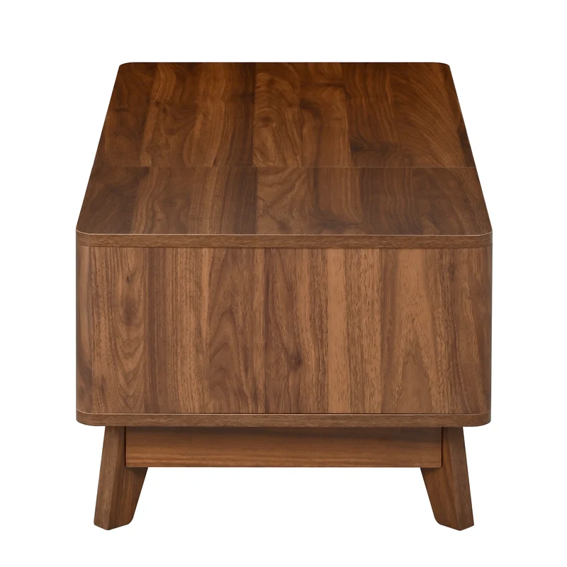 Table basse relevable effet noyer 1 niche 95x48cm ADJUSTCONCRETEELITE