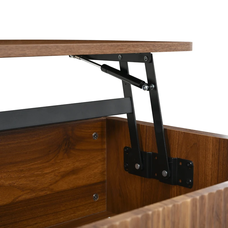 Table basse relevable effet noyer 1 niche 95x48cm ADJUSTCONCRETEELITE