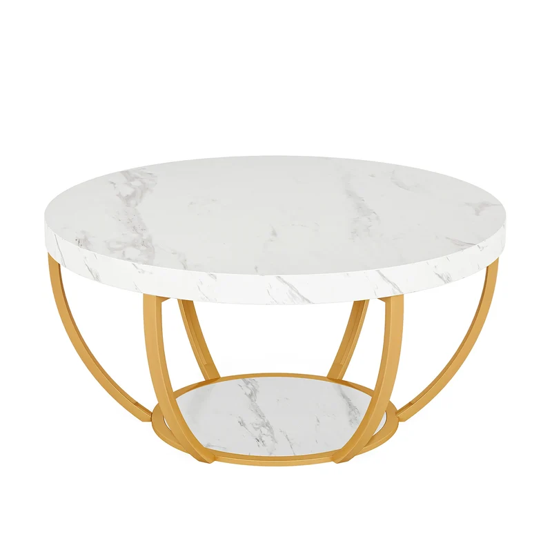 Table basse Isabelle — bois, style industriel, rangement intégré, 2 niveaux