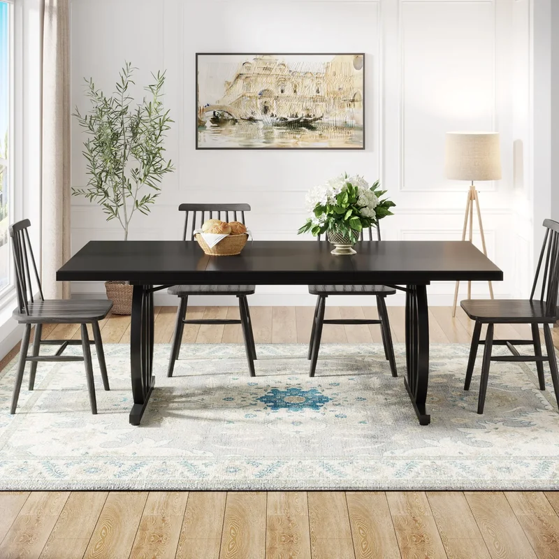 Table de salle à manger Hugo — métal, style industriel