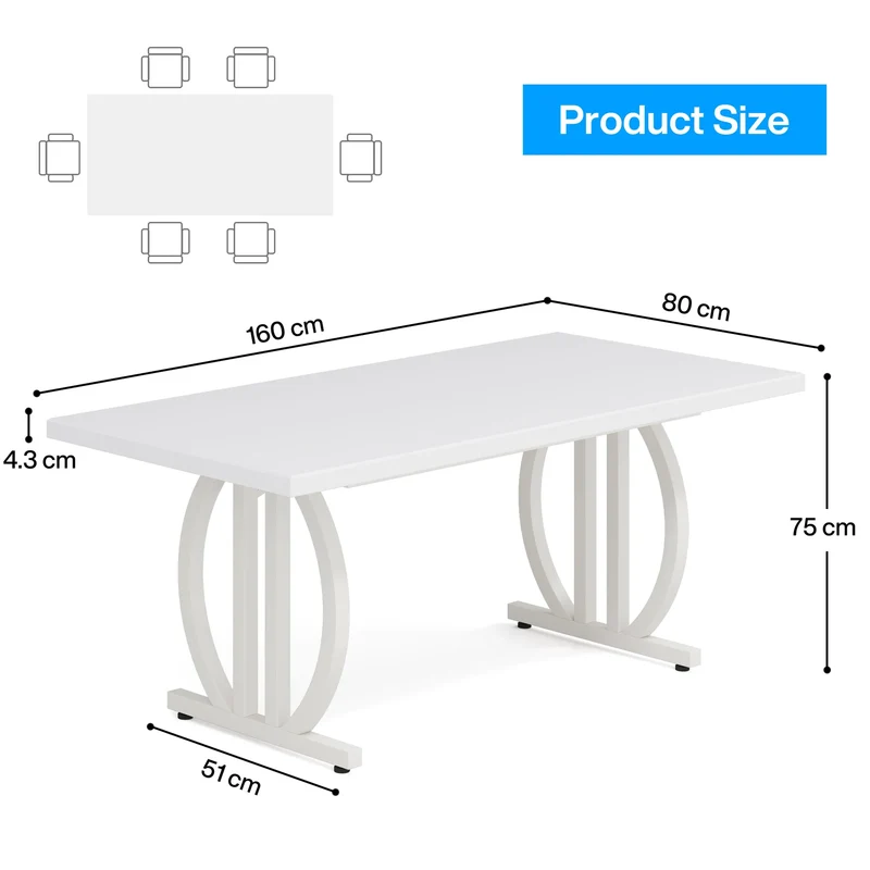 Table de salle à manger Hugo — métal, style industriel