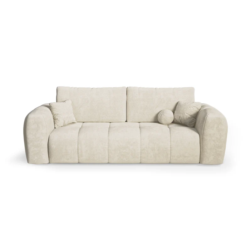 Canapé convertible express matelas Dunlopillo 140cm CLOUD Velours texturé