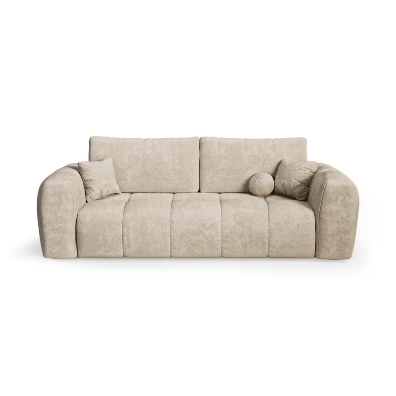 Canapé convertible express matelas Dunlopillo 160cm CLOUD Velours texturé