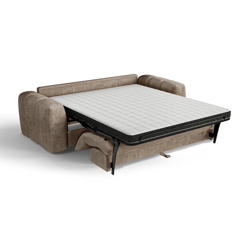 Canapé convertible express matelas Dunlopillo 160cm CLOUD Velours texturé