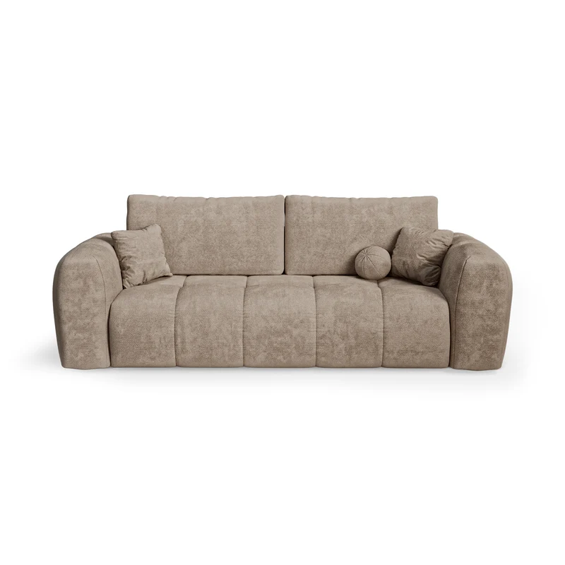 Canapé convertible express matelas Dunlopillo 160cm CLOUD Velours texturé
