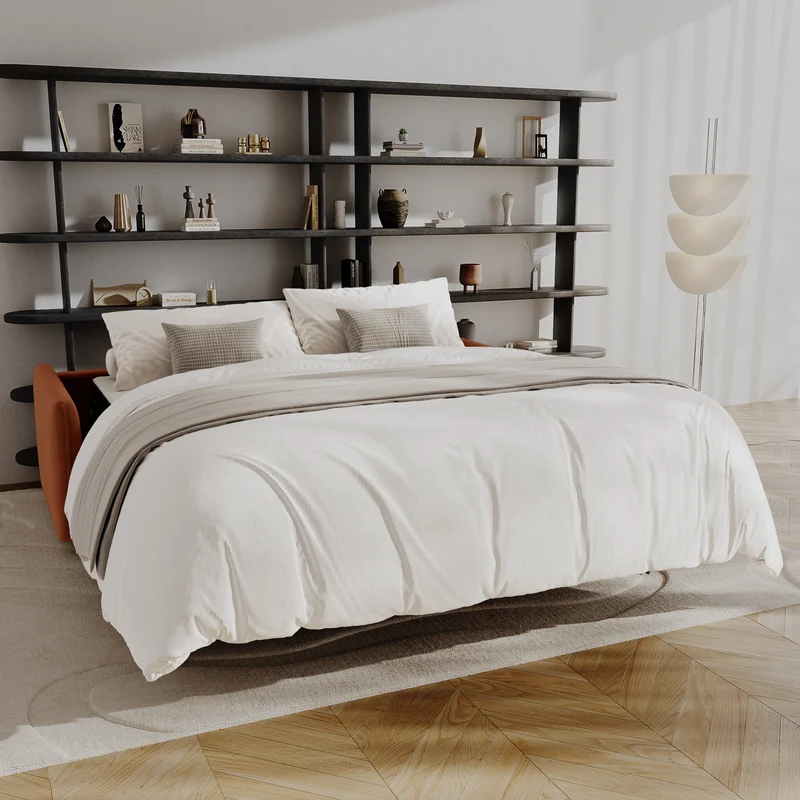 Canapé convertible express matelas Dunlopillo 160cm ELVI Velours