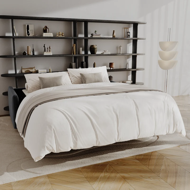 Canapé convertible express matelas Dunlopillo 160cm ELVI Velours
