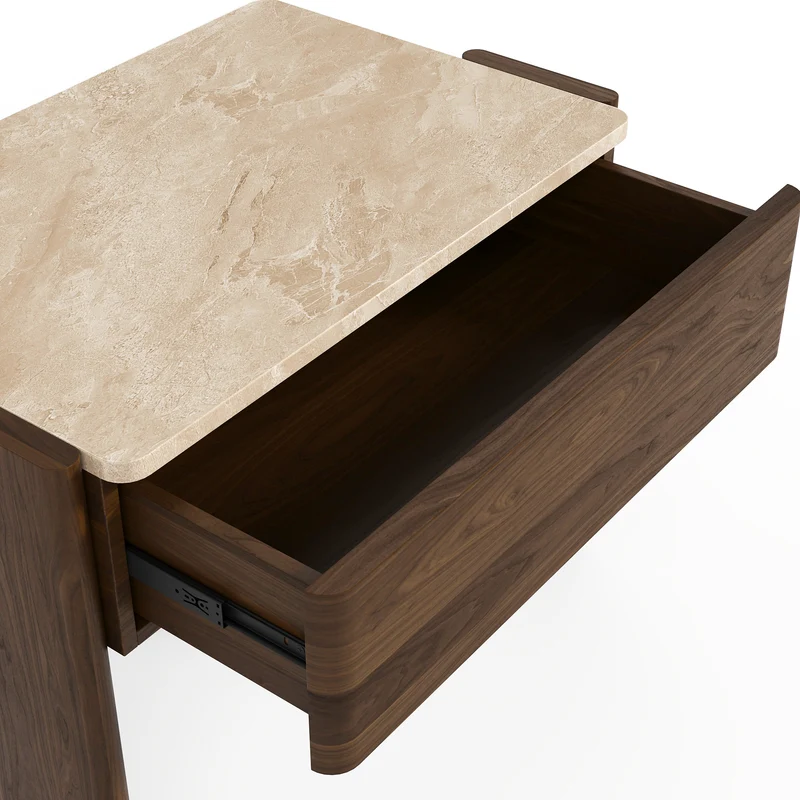 Table de chevet en marbre naturel LUNI 60cm