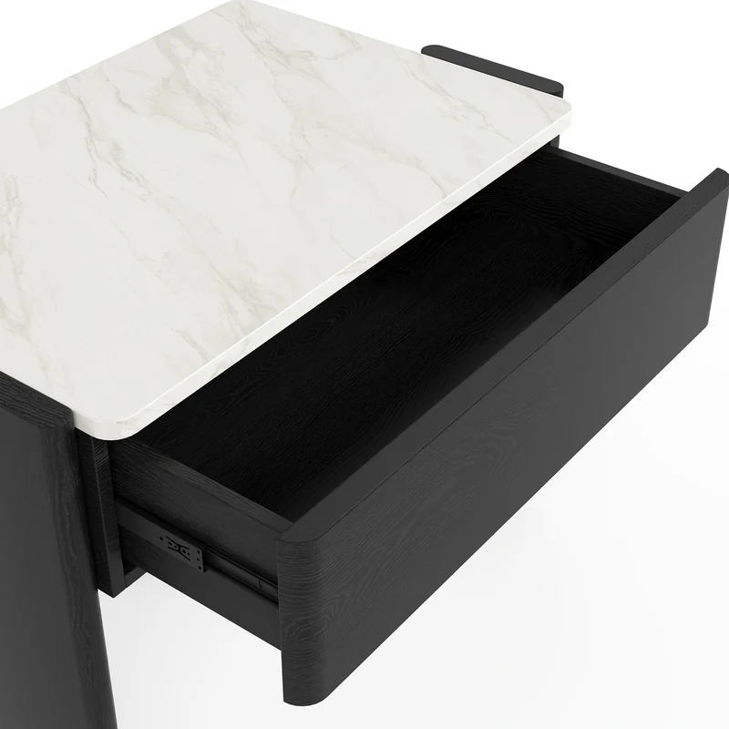 Table de chevet en marbre naturel LUNI 60cm