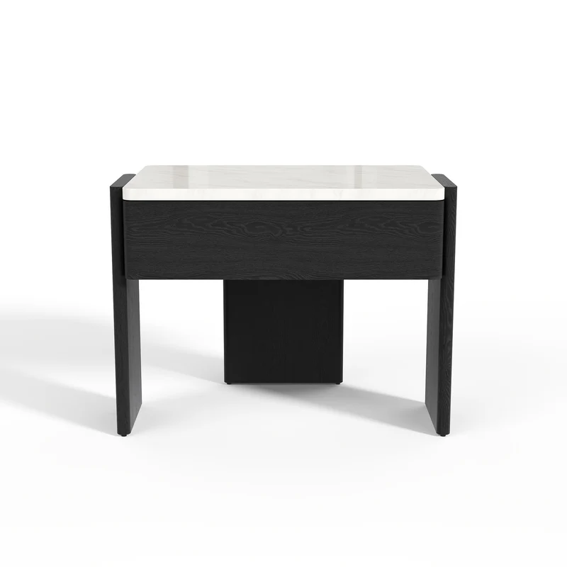 Table de chevet en marbre naturel LUNI 60cm