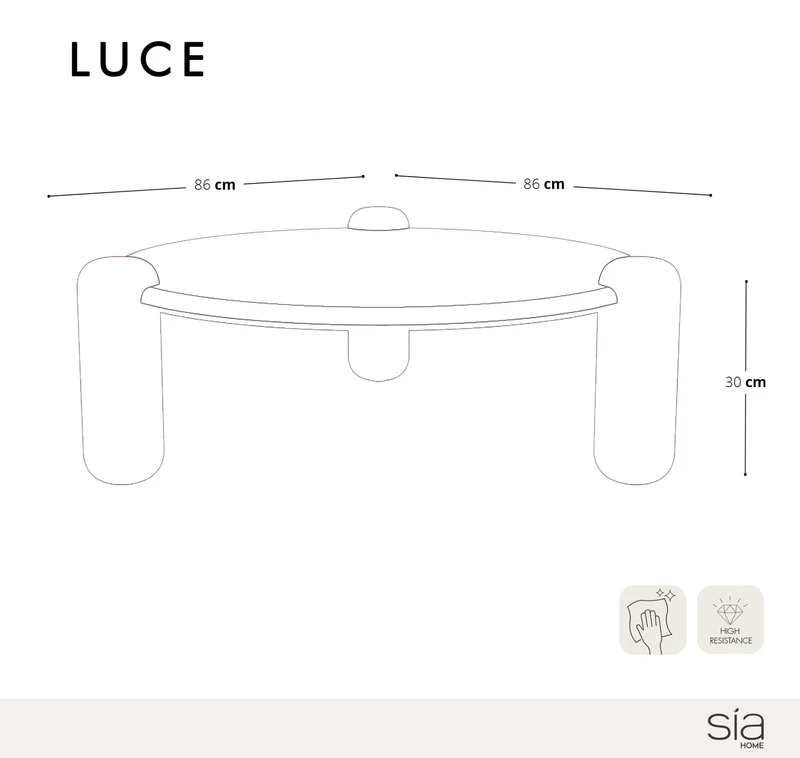 Table basse LUCE marbre naturel et bois 86cm