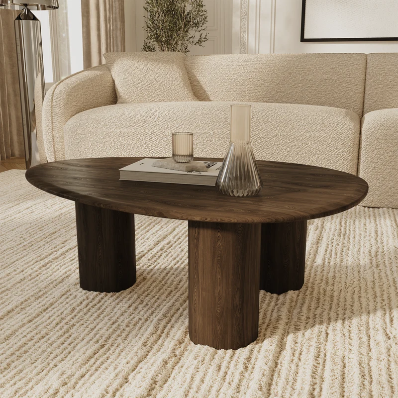 Table basse OLIVO noyer 90cm
