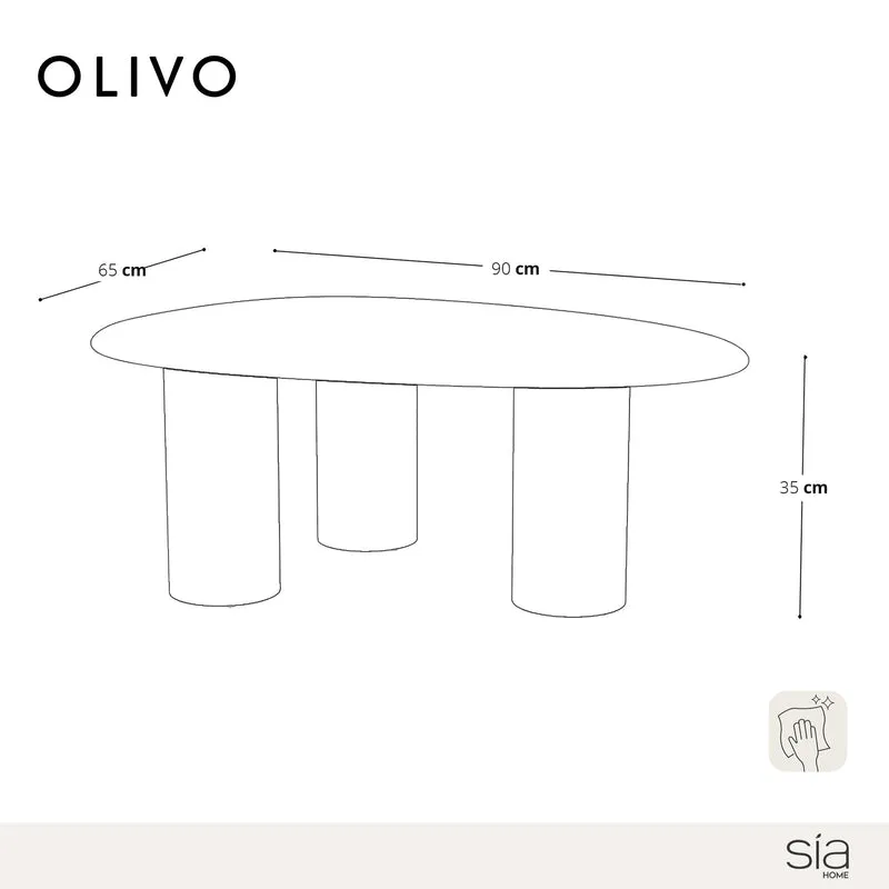 Table basse OLIVO noyer 90cm