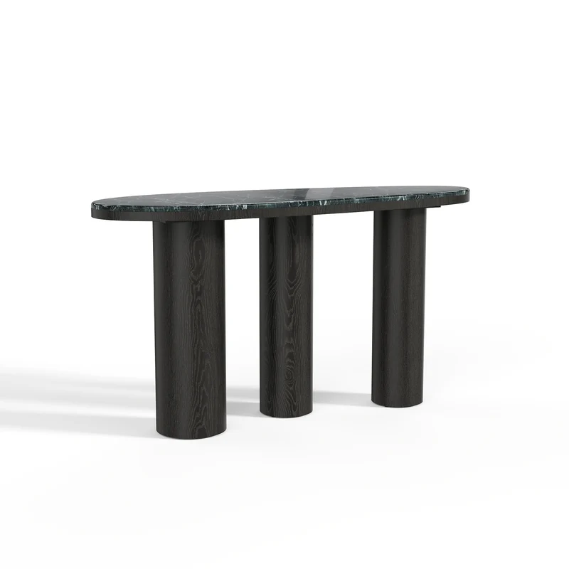 Console SCALA marbre naturel et chêne noir 120 cm