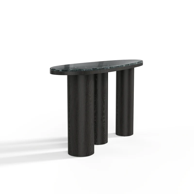 Console SCALA marbre naturel et chêne noir 120 cm