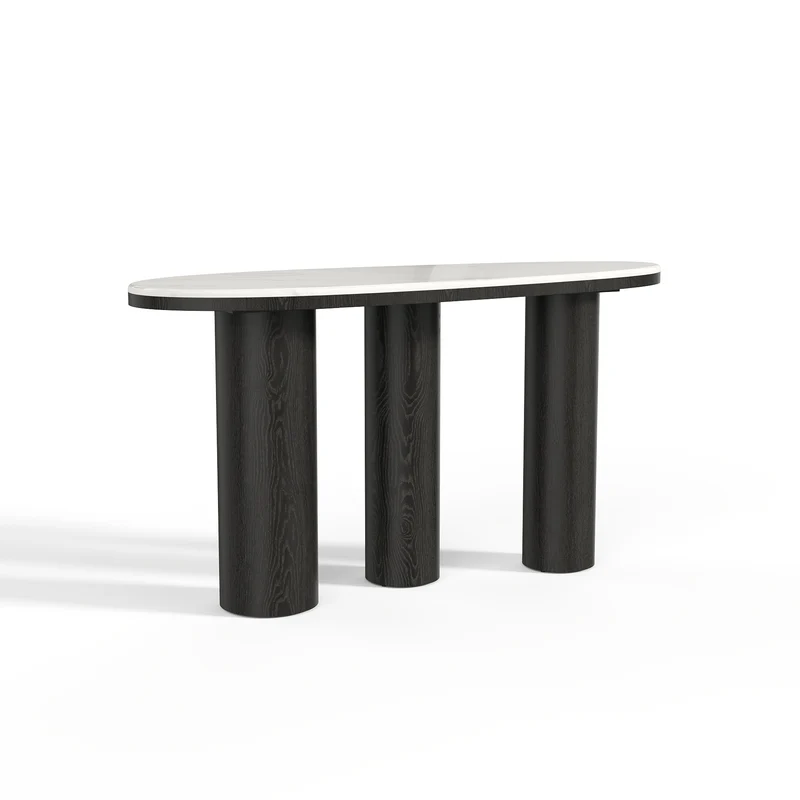 Console SCALA marbre naturel et chêne noir 120 cm