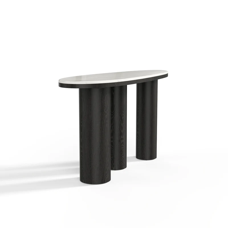 Console SCALA marbre naturel et chêne noir 120 cm