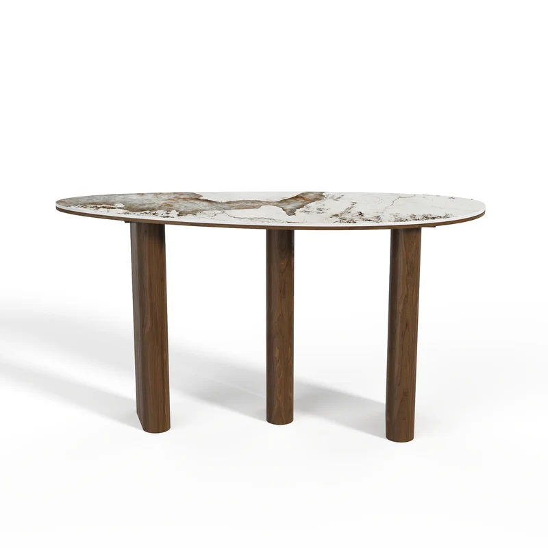 Console PIETRA céramique Pandora et bois noyer foncé 120cm