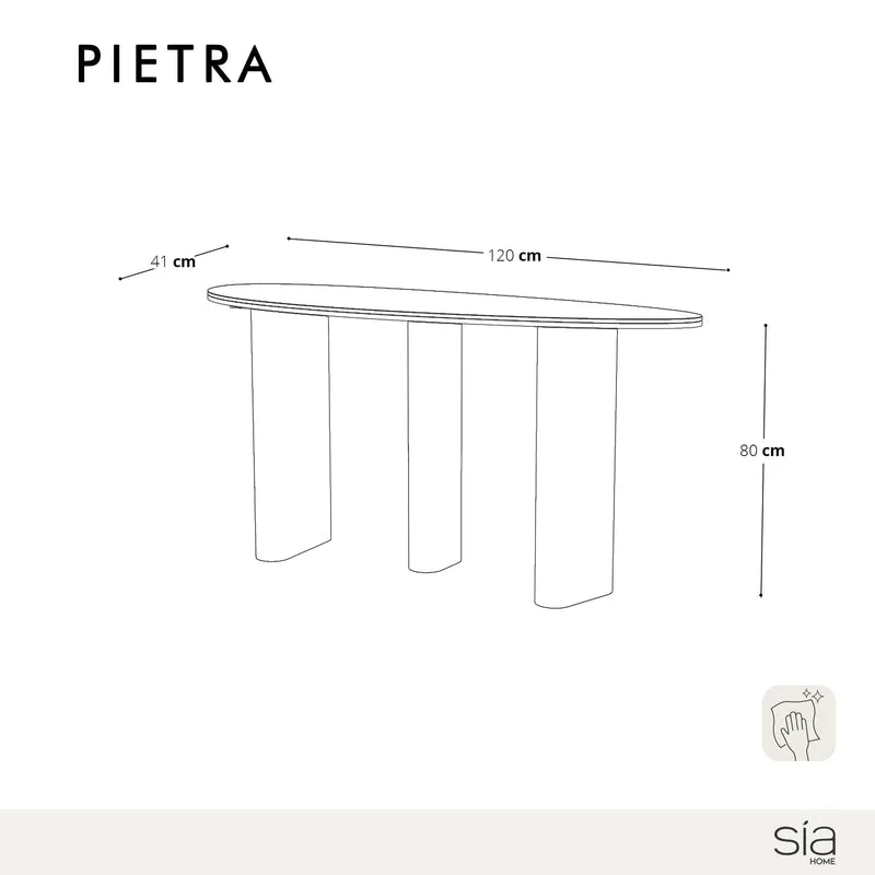 Console PIETRA céramique Pandora et bois noyer foncé 120cm