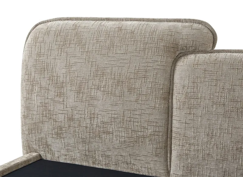 Lit coffre en velours chiné taupe 140x190 cm MILENA