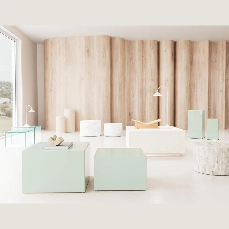 Table basse Mina effet travertin