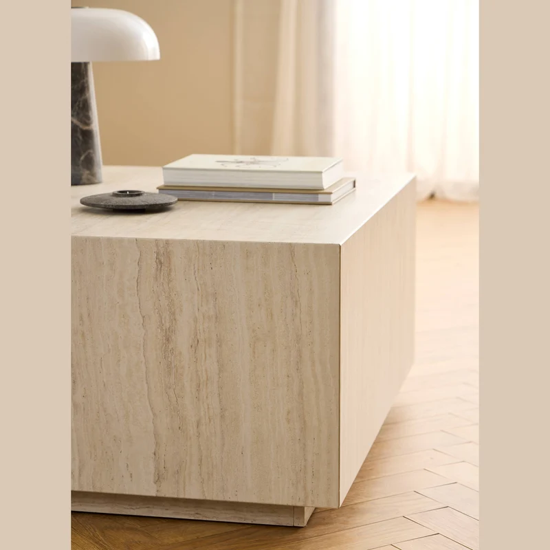 Table basse Mina effet travertin