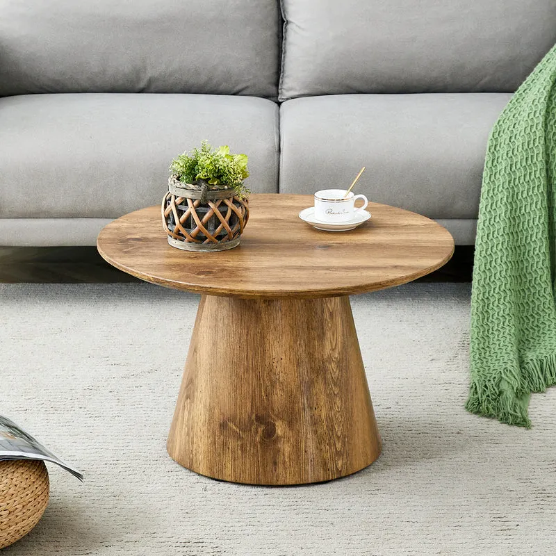 Table basse ronde Ø60 cm effet bois naturel au design scandinave MINIMALISTORGANIZER