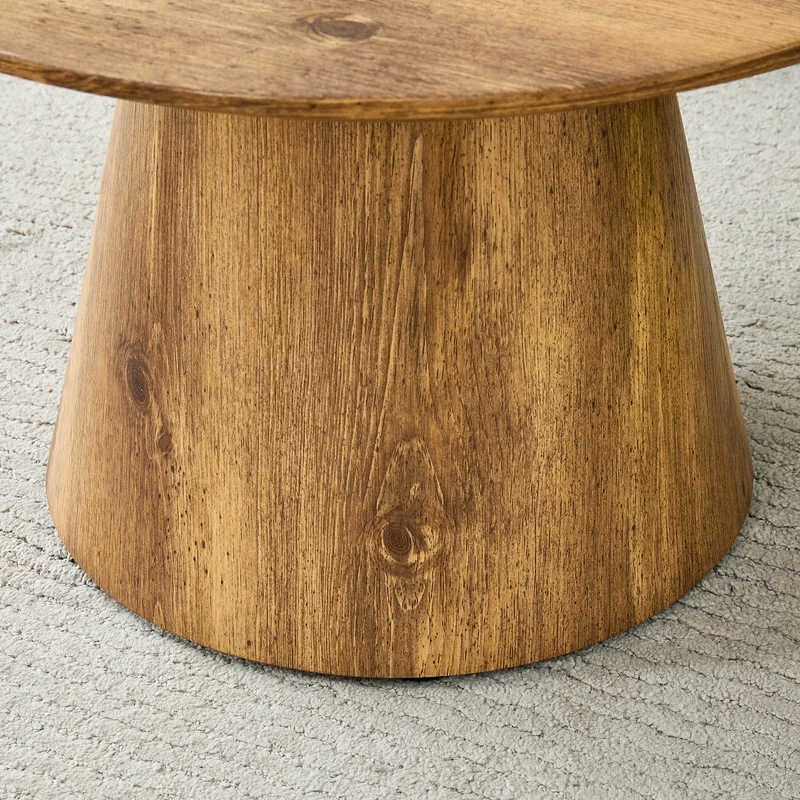 Table basse ronde Ø60 cm effet bois naturel au design scandinave MINIMALISTORGANIZER