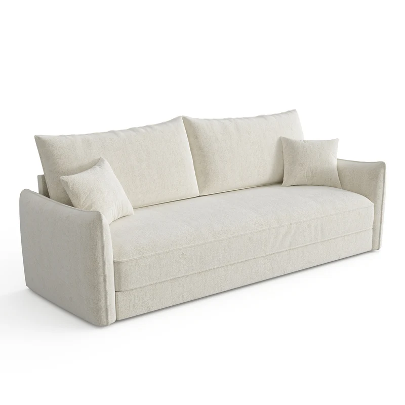 Canapé convertible 4 places PLUME velours texturé