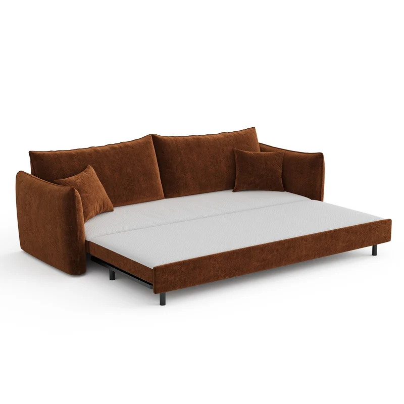 Canapé convertible 4 places PLUME velours texturé