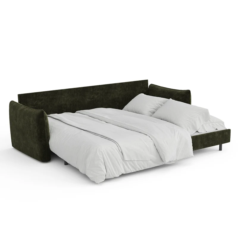 Canapé convertible 4 places PLUME velours texturé