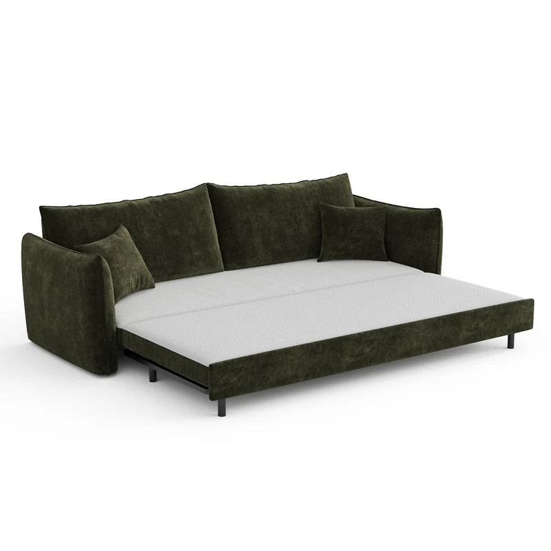 Canapé convertible 4 places PLUME velours texturé