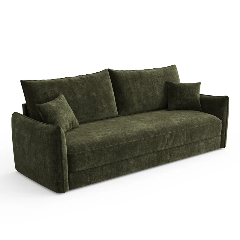 Canapé convertible 4 places PLUME velours texturé