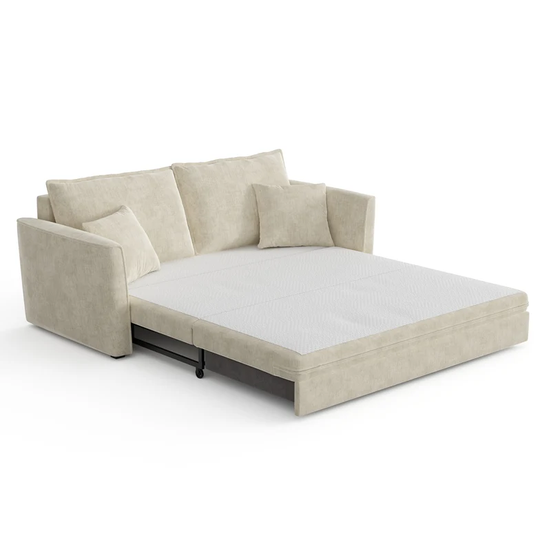 Canapé convertible 3 places LUXO tissu tramé touché doux