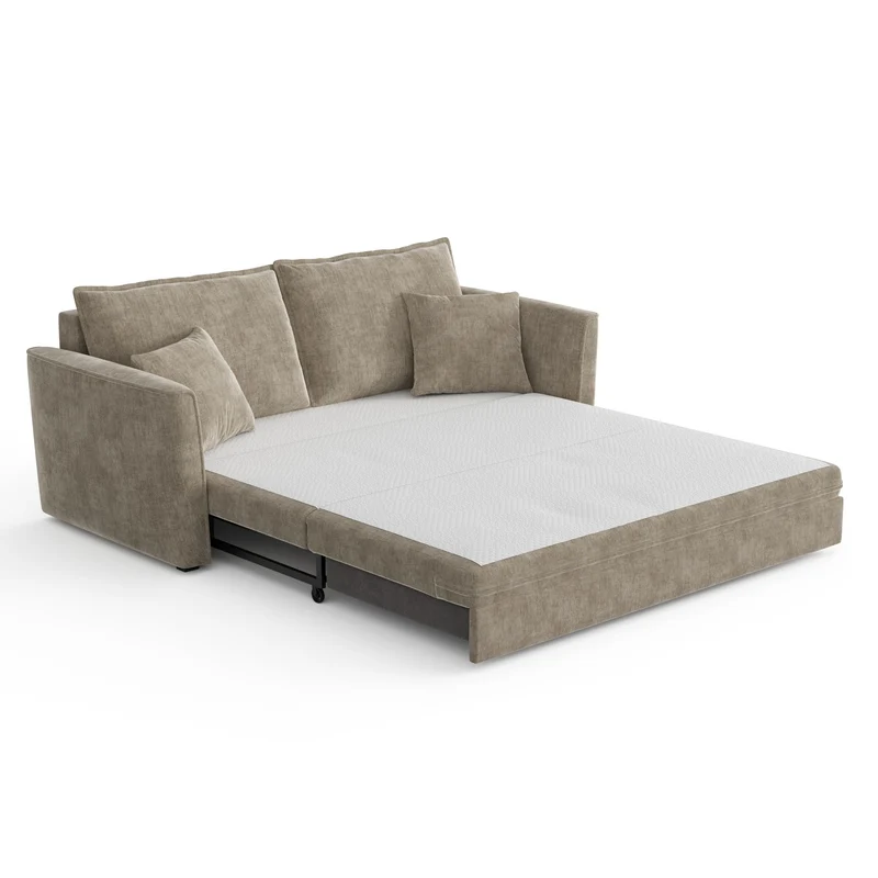 Canapé convertible 3 places LUXO tissu tramé touché doux