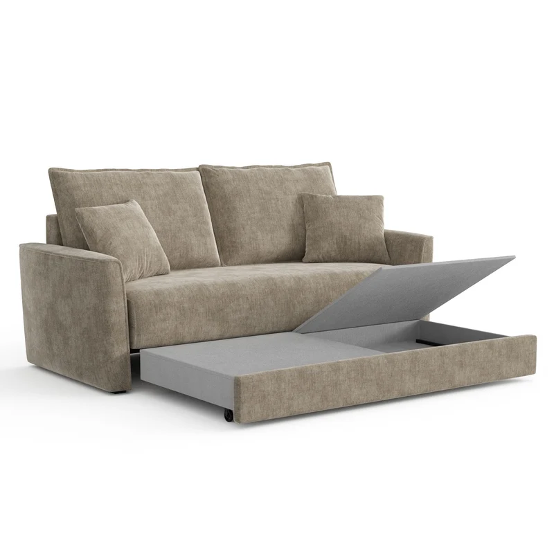 Canapé convertible 3 places LUXO tissu tramé touché doux