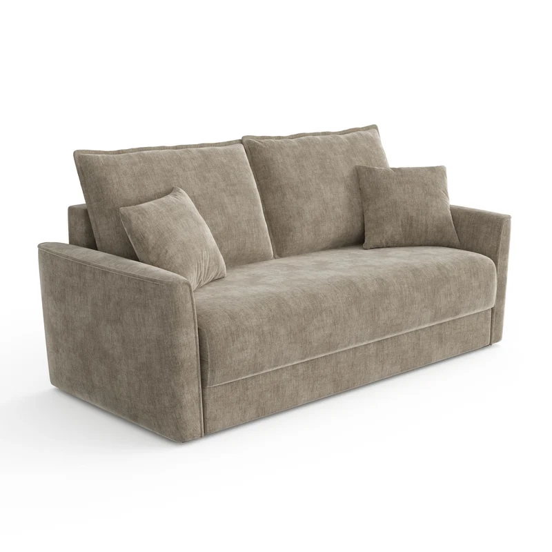 Canapé convertible 3 places LUXO tissu tramé touché doux