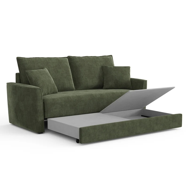 Canapé convertible 3 places LUXO tissu tramé touché doux