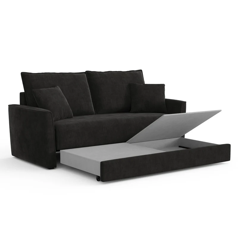 Canapé convertible 3 places LUXO tissu tramé touché doux