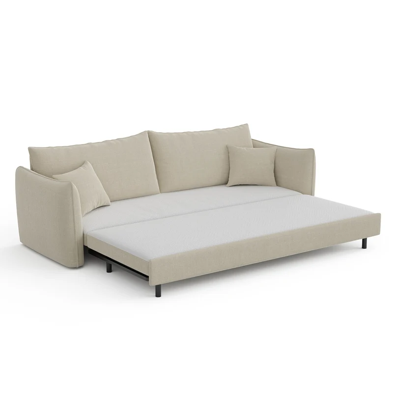 Canapé convertible 4 places PLUME tissu tramé