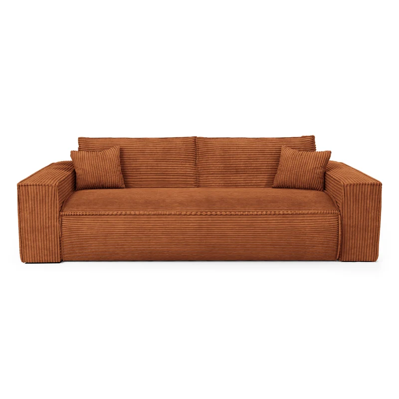Canapé convertible express matelas 140cm RUBY Velours côtelé