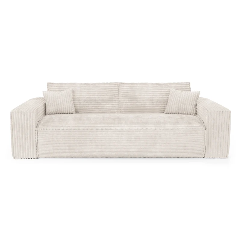 Canapé convertible express matelas 160cm RUBY Velours côtelé XXL