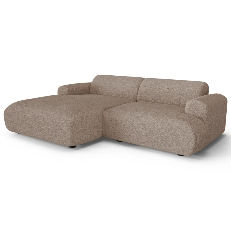 Canapé d'angle gauche MYRA Tissu bouclette